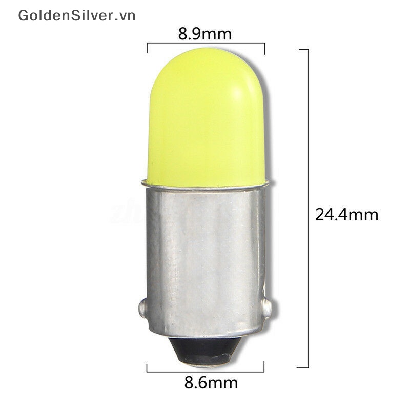 Set 2 Bóng Đèn Xi Nhan Ánh Sáng Vàng Bạc 1156 BA9S P21W COB 12V Cho Xe Hơi