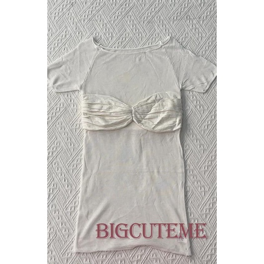 Áo Thun Ngắn Tay Trễ Vai Phối Lưới Thời Trang Mùa Hè Cho Nữ