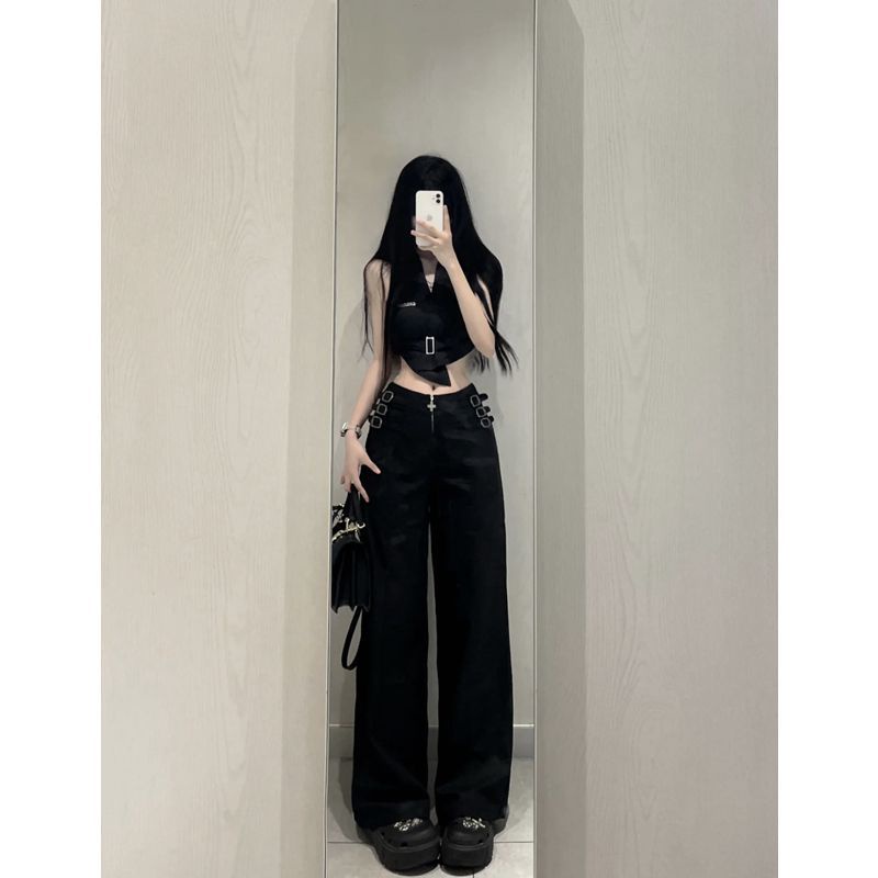 Set Áo Thun POLO Ngắn Tay Và Quần Short Lưng Cao Ống Rộng Thời Trang Mùa Hè Dành Cho Nữ