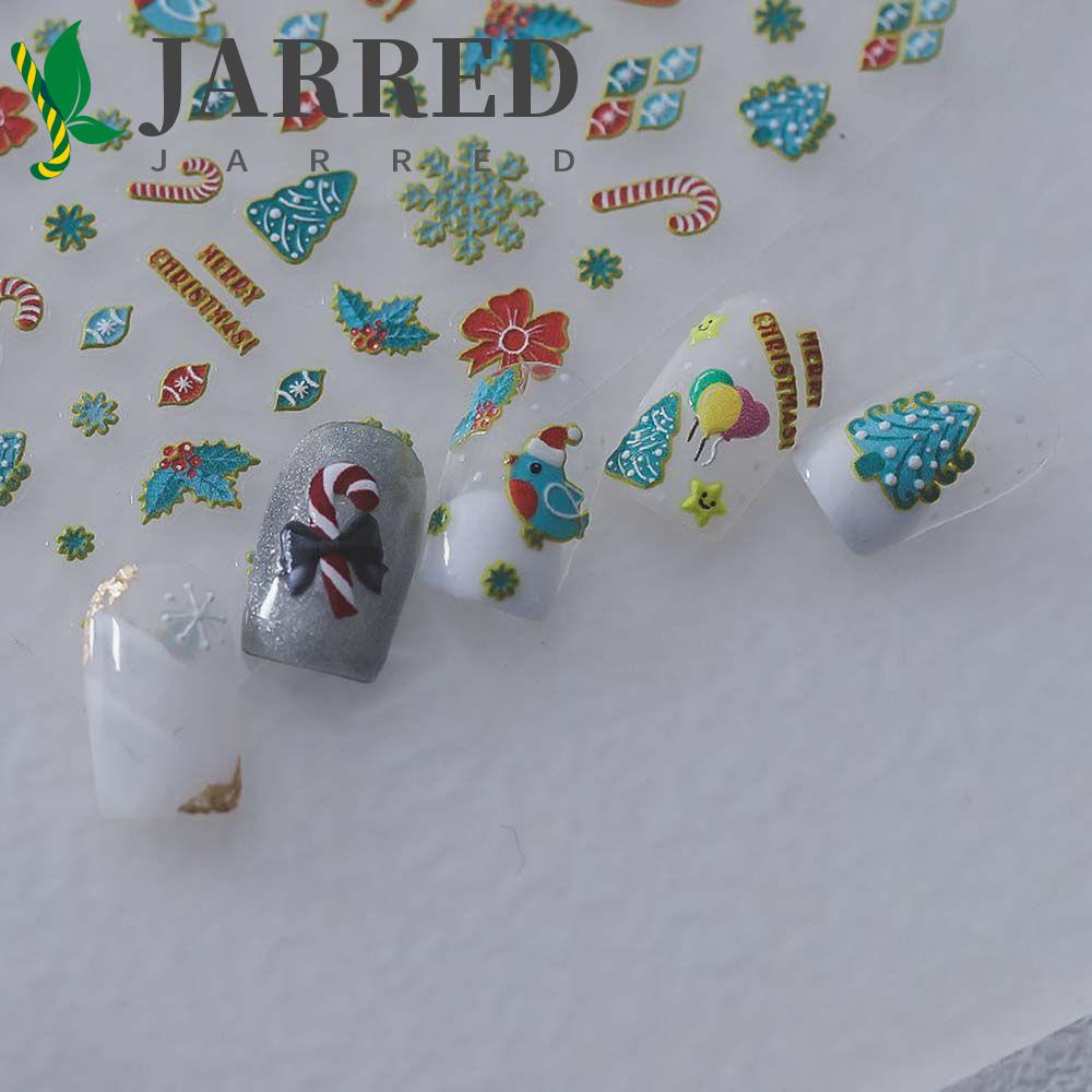 JARRED Miếng Dán Trang Trí Móng Tay 5D Chủ Đề Giáng Sinh