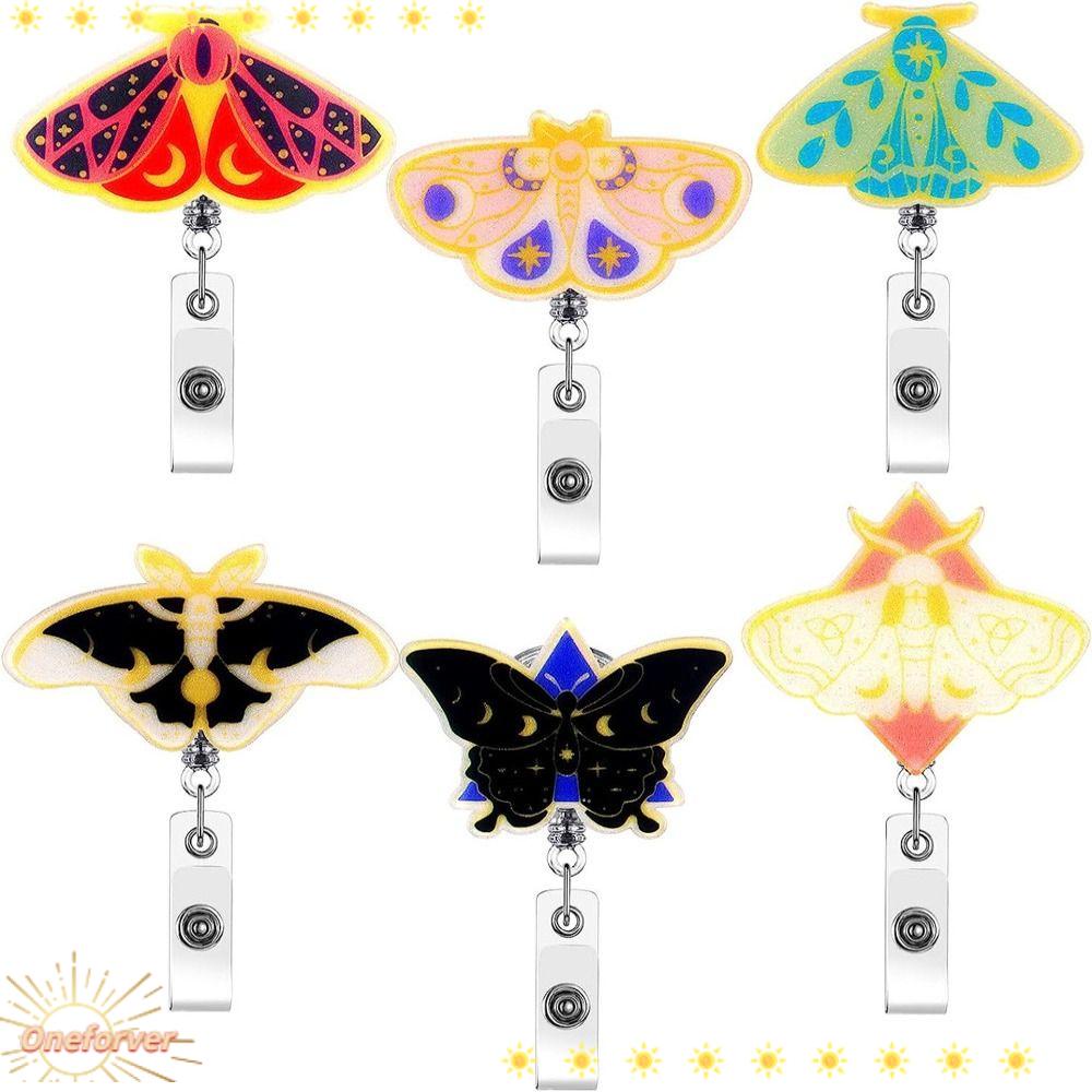 FOREVER Set 6 Bao Đựng Thẻ Id Bằng Nhựa Hình Bướm Nhiều Màu Có Thể Thu Gọn Siêu Bền Cho Văn Phòng