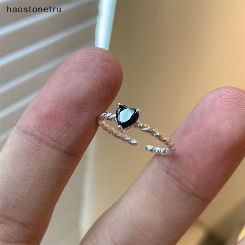 Nhẫn Hở Hình Trái Tim Đính Đá Đơn Giản Màu Sắc Tùy Chỉnh Thời Trang Cho Nữ
