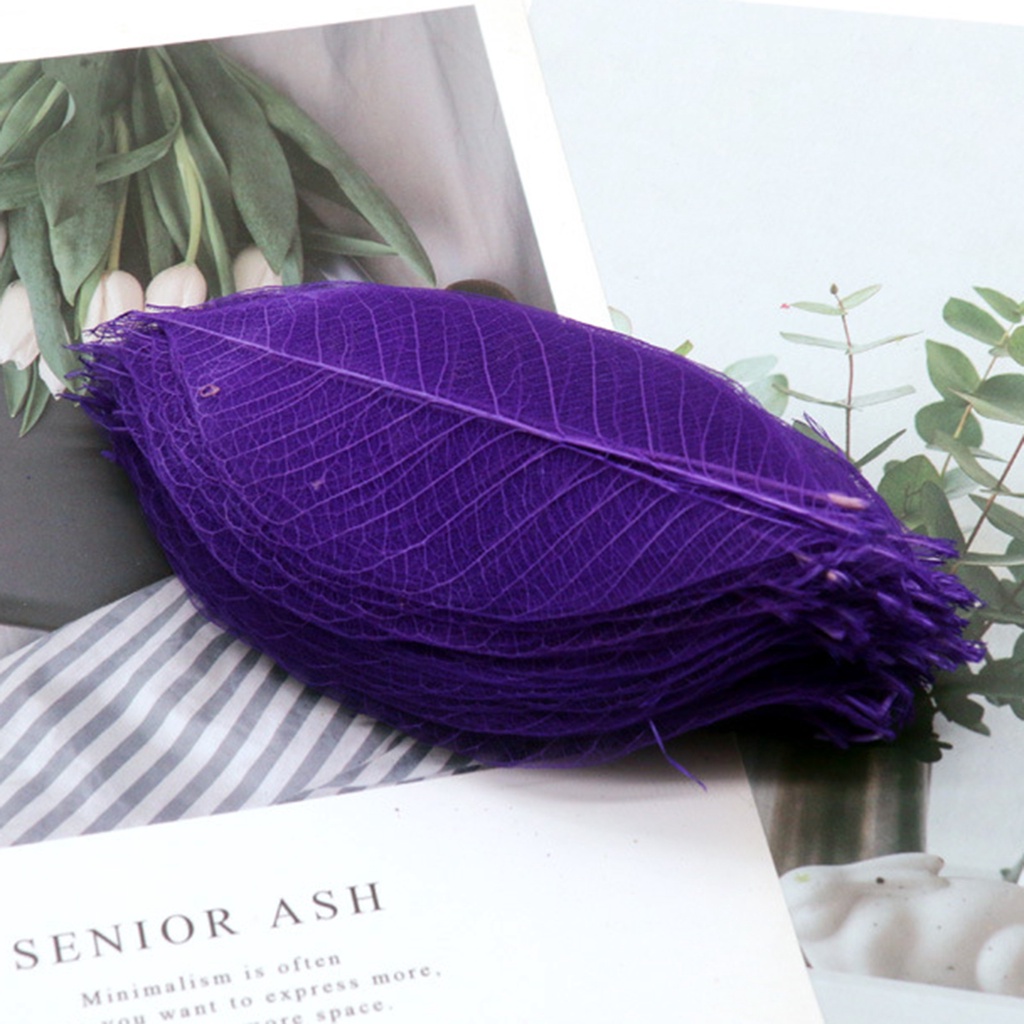 Bộ 100 Chiếc Lá Xương Tự Nhiên Nhiều Màu Sắc Dùng Đánh Dấu Trang Sách Kỉ Niệm