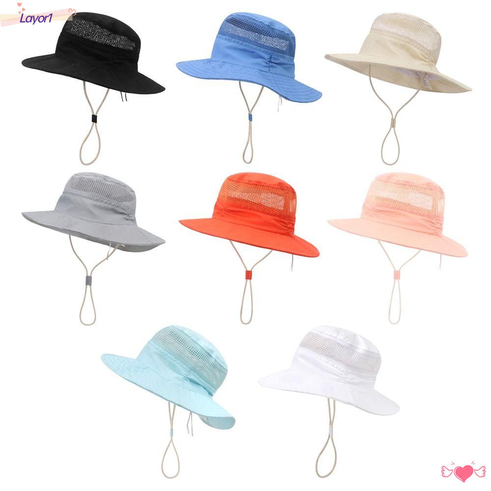 LAYOR1 Mũ Bucket Rộng Vành Che Nắng Thời Trang Xuân Hè Cho Bé