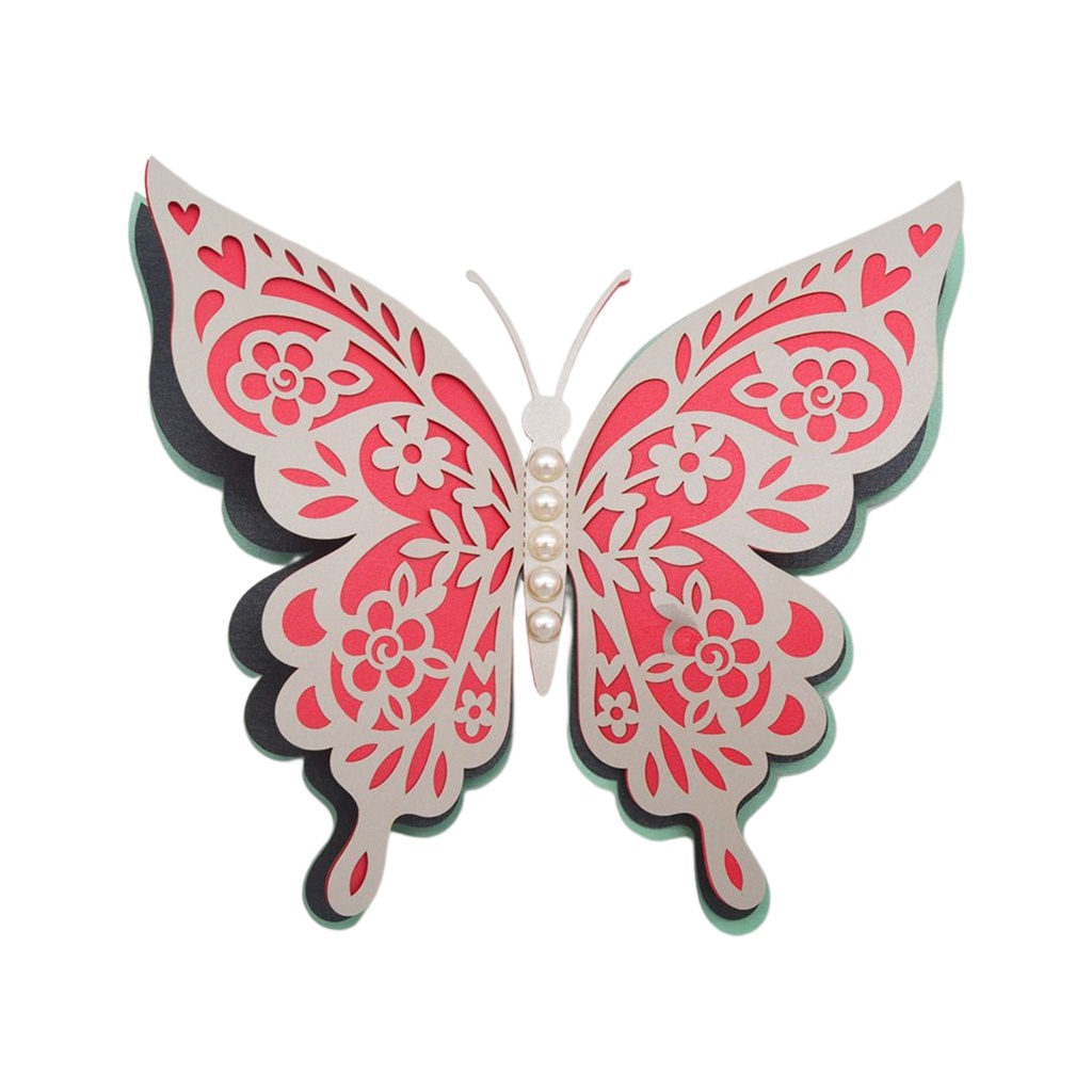 Miếng Dán Tường Bốn Lớp Họa Tiết Bướm 3D Độc Đáo Trang Trí Nhà Cửa