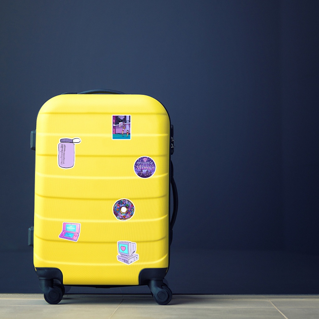 Bộ 50 Miếng Dán PVC Chống Thấm Nước Nhiều Màu Sắc Có Thể Tái Sử Dụng Dùng Trang Trí Ván Trượt