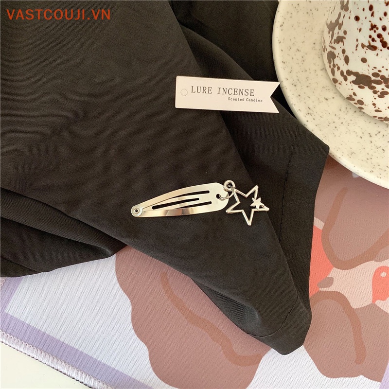 Bộ 2 Kẹp Tóc Kim Loại Đính Mặt Ngọt Ngào Cho Nữ