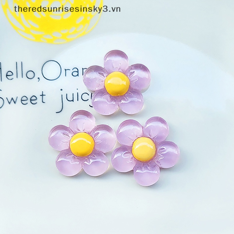 Bộ 20 Bông Hoa Nhựa Resin Trang Trí Sổ Tay Thủ Công