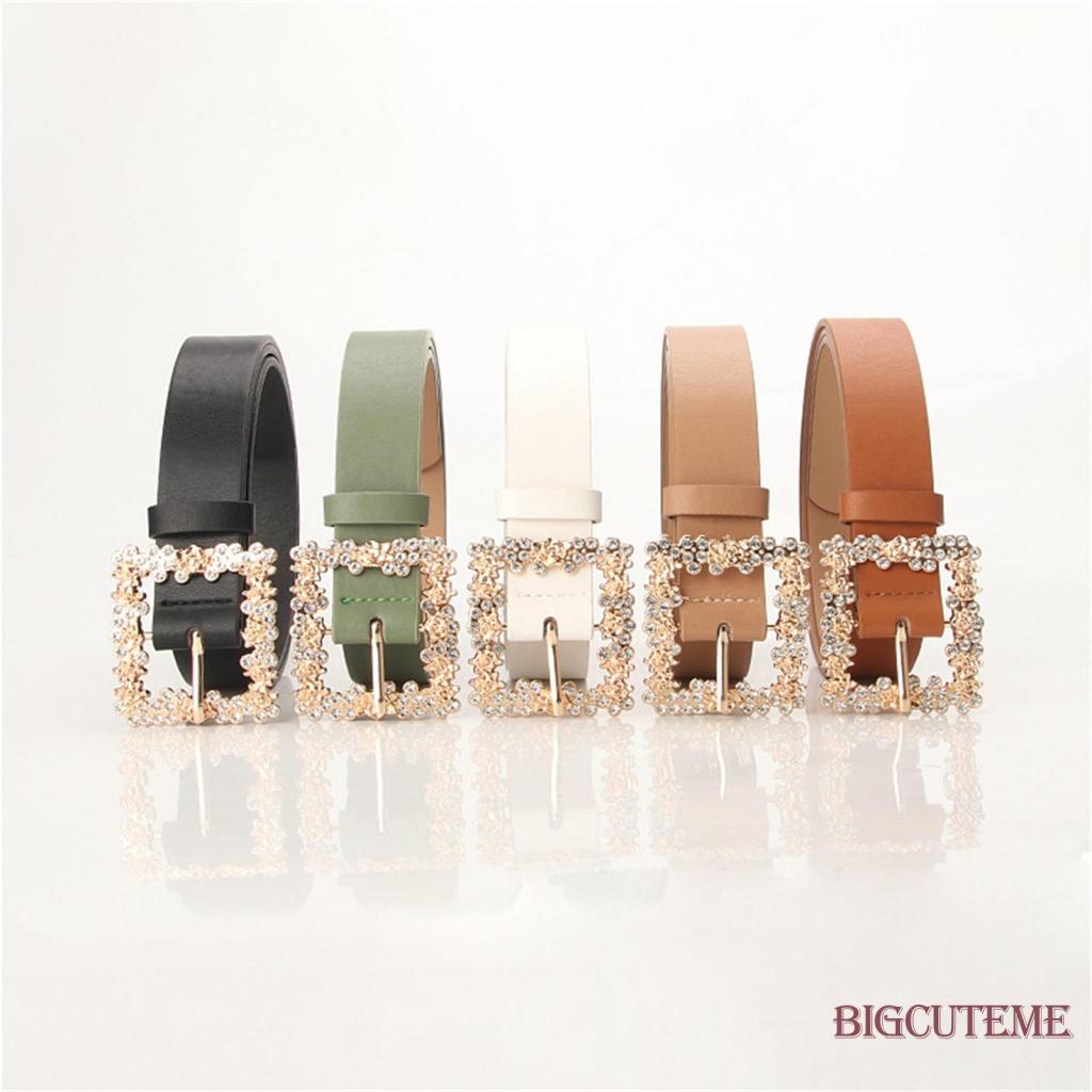 Thắt Lưng Da PU Khóa Kim Loại Thời Trang Cho Nữ