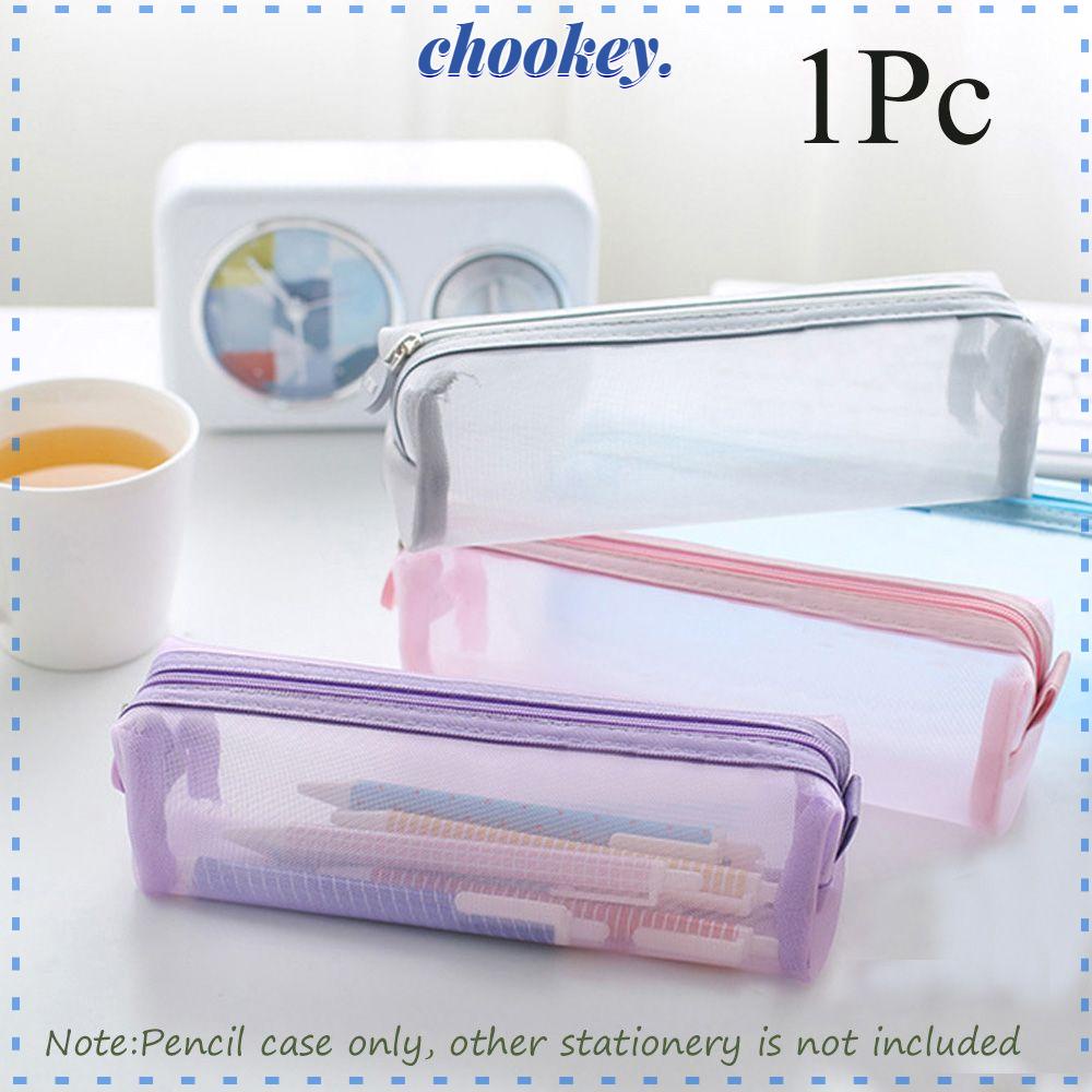 CHOOKEY Túi Đựng Bút Chì / Mỹ Phẩm Nhiều Màu Sắc Có Khóa Kéo Thời Trang