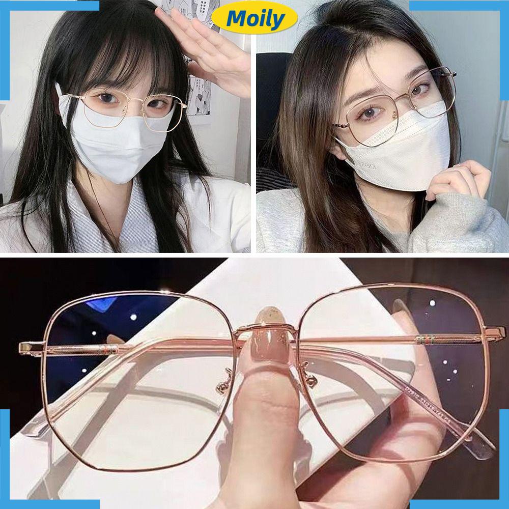 MOILYVN Kính Mát Gọng Vuông Kim Loại Toàn Diện Thời Trang Cho Nam Nữ