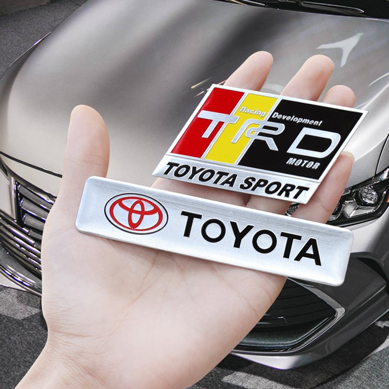 Nhãn Dán Kim Loại Chữ TRD Sports VIos Yaris Corolla Cross Veloz Wish Revo CHR Avanza Fortuner Rush Innova raize Calya Rav4 Phụ Kiện Cho Thân Xe Hơi Toyota TRD Sports VIos Yaris