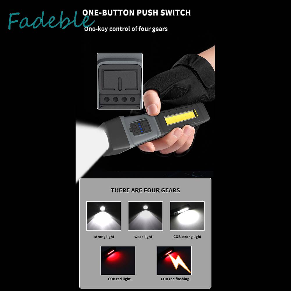 Đèn Pin LED COB 800mAh IPX4 Sạc USB Có Thể Xoay Tiện Dụng