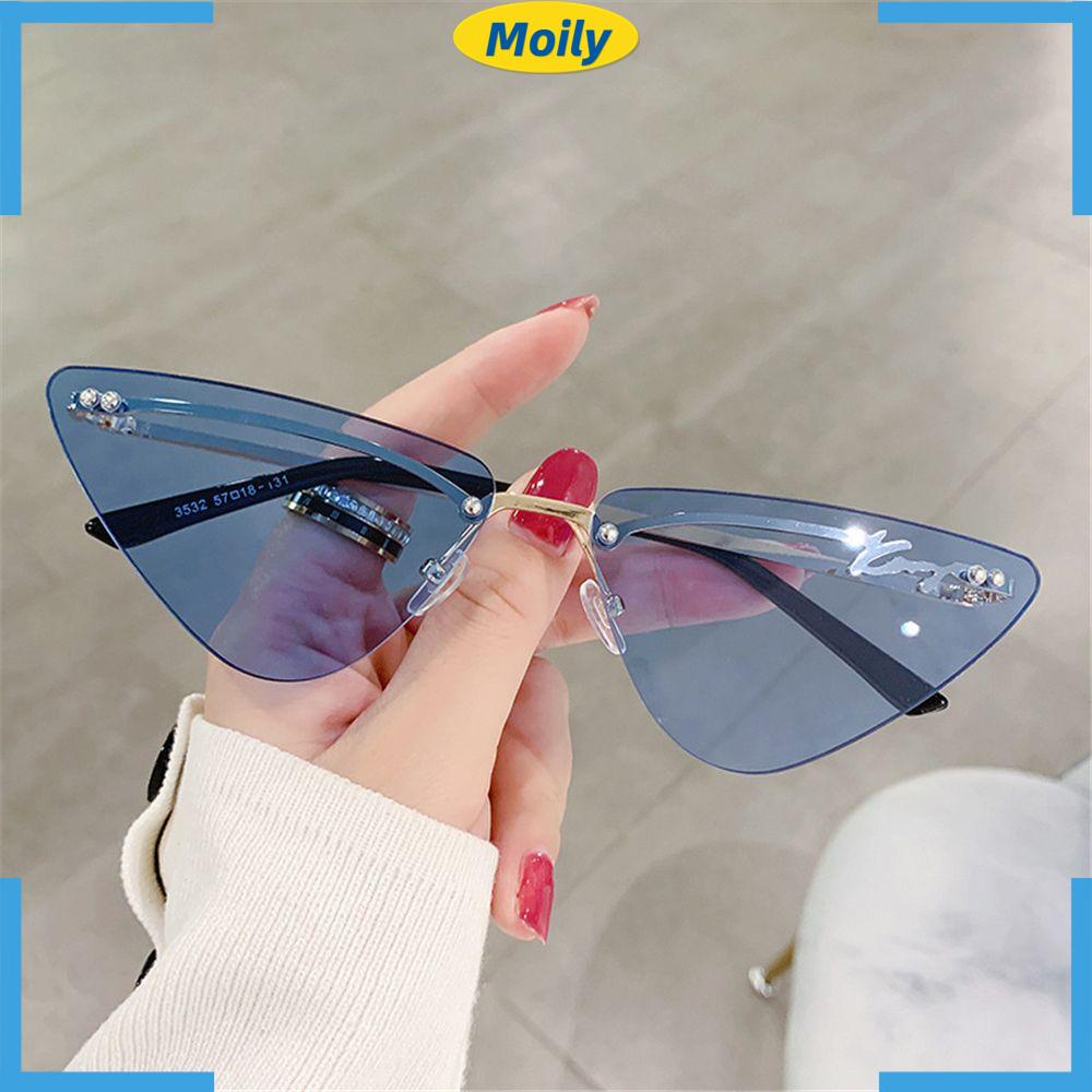 MOILYVN Kính Mát Không Gọng Chống Tia UV400 Phong Cách Retro