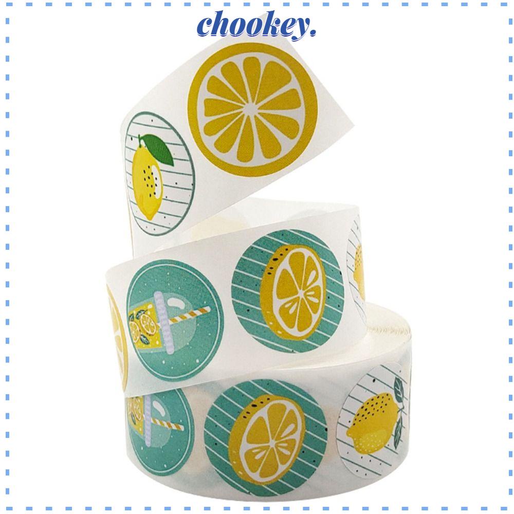 CHOOKEY Miếng Dán Tự Dính Hình Tròn In Họa Tiết Trái Cây Dễ Thương Dùng Trang Trí
