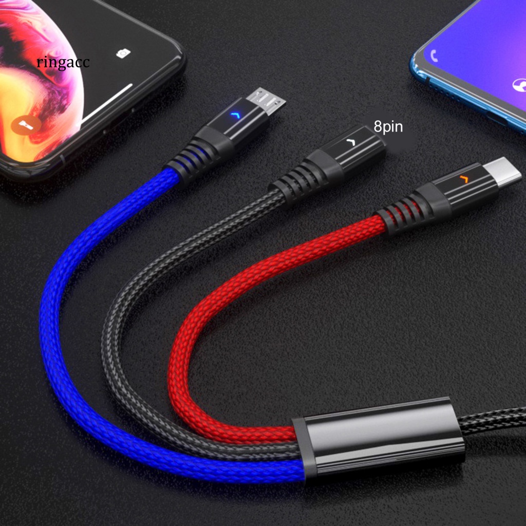 Dây Cáp Sạc USB Type-C 8-pin Màu Trơn Cho Xe Hơi