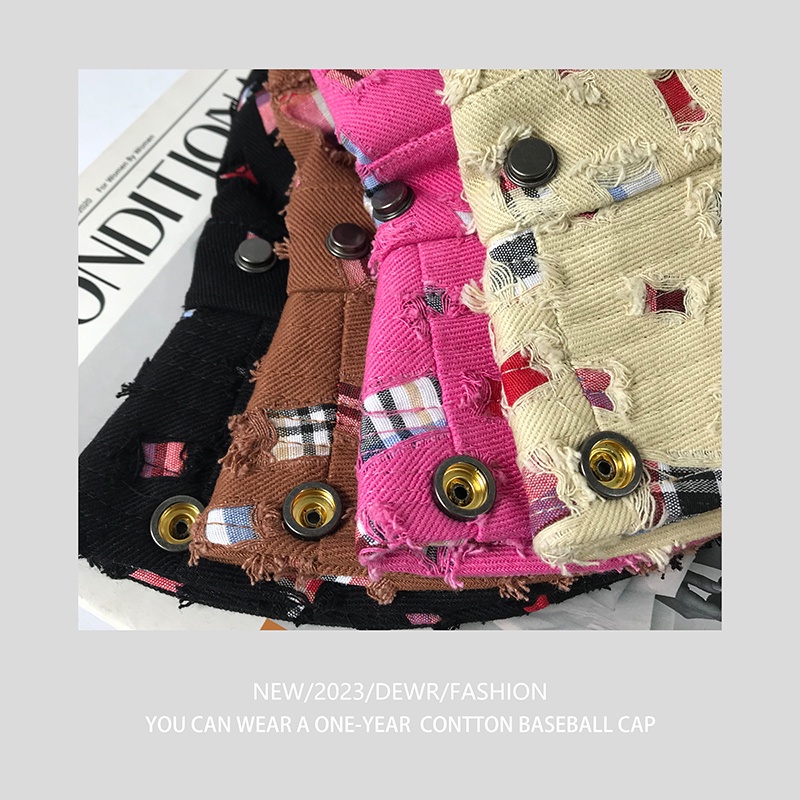 Mũ Bucket Che Nắng Ngoài Trời Rách Phiên Bản Hàn Quốc Cho Nam Và Nữ