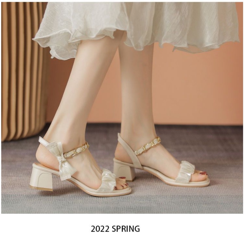 Giày Cao Gót Sandal Mùa Hè Kiểu Dáng Mới Cho Nữ