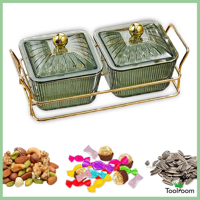 Khay Phục Vụ Thức Ăn Tráng Miệng / Bánh Cupcake Chia Ngăn Kèm Giá Đỡ Trang Trí Thanh Lịch