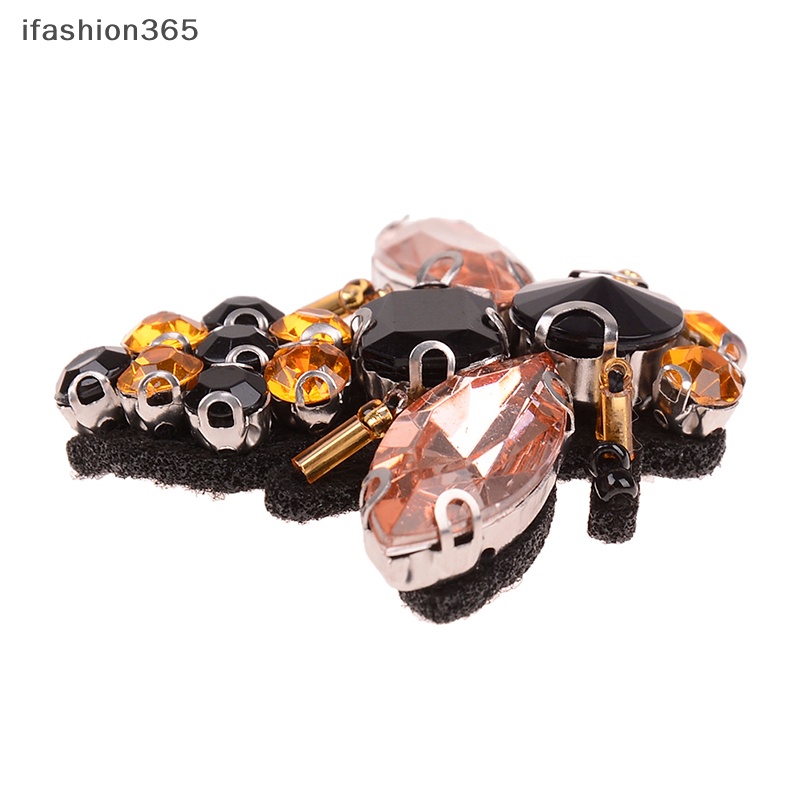 [ifashion365] Miếng Vá Quần Áo Đính Hạt Cườm Hình Ong Đính Kim Sa Thủ Công