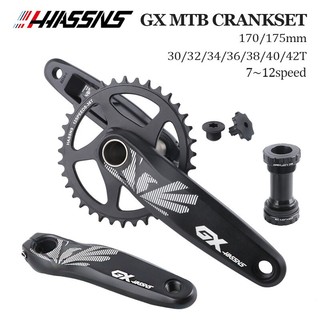 Trục Khuỷu Bằng Hợp Kim Nhôm Màu Đen 0 Độ GXP 170mm 175mm 30T 32T 34T 36T 38T Cho Xe Đạp Leo Núi