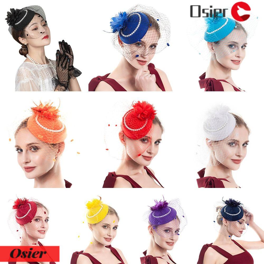 OSIER1 Kẹp Tóc Hình Nón Dự Tiệc Phong Cách Cổ Điển Cho Nữ