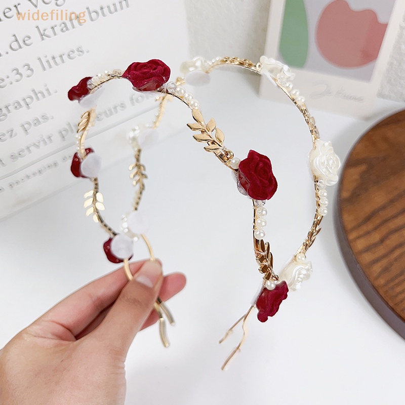 Băng Đô Cài Tóc Bản Rộng Bằng Hợp Kim Đính Ngọc Trai Phong Cách Vintage Thanh Lịch Thời Trang Cho Nữ