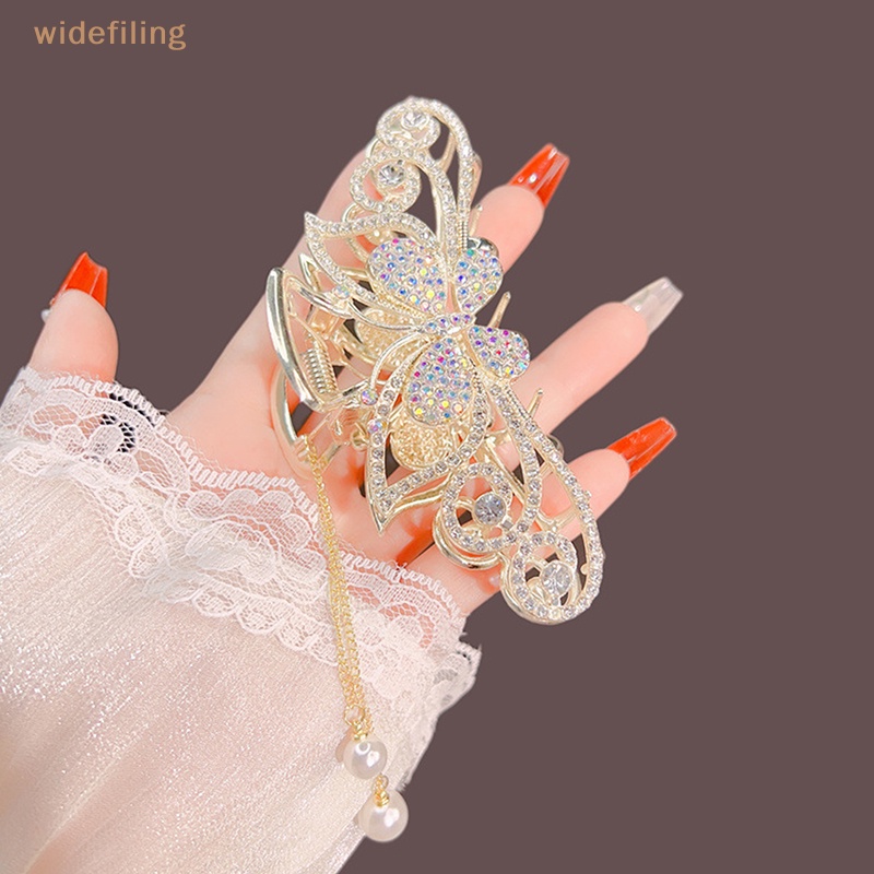 Kẹp Tóc Hình Bướm Rỗng Dát Kim Cương Thời Trang Cao Cấp Cho Nữ