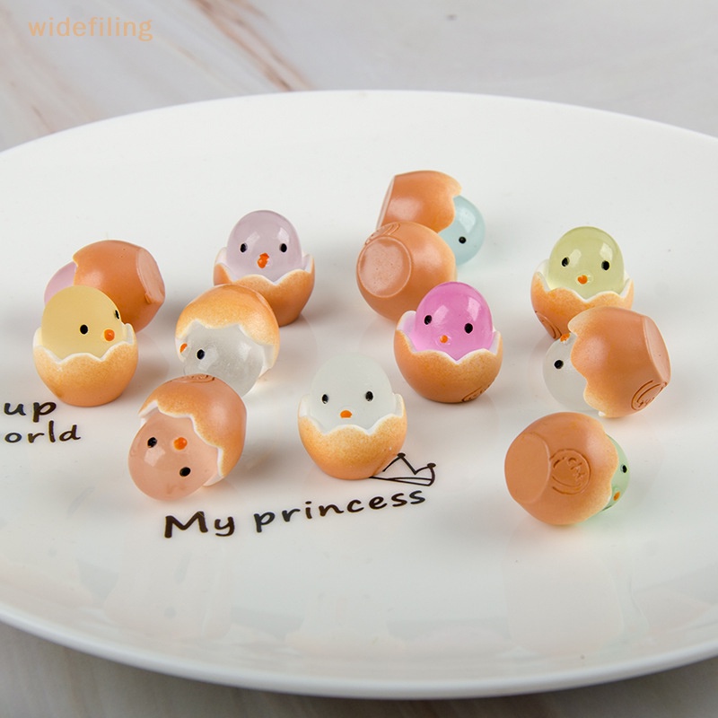 Bộ 5 Phụ Kiện Mặt Trang Trí Điện Thoại Dạ Quang diy Hình Gà Con Bằng gel resin