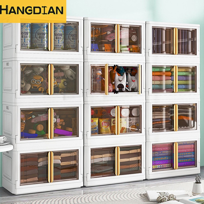 Hộp Đựng Quần Áo Trẻ Em / Đồ Chơi Bằng Nhựa Hai Cửa Cỡ Lớn Có Thể Gấp Gọn