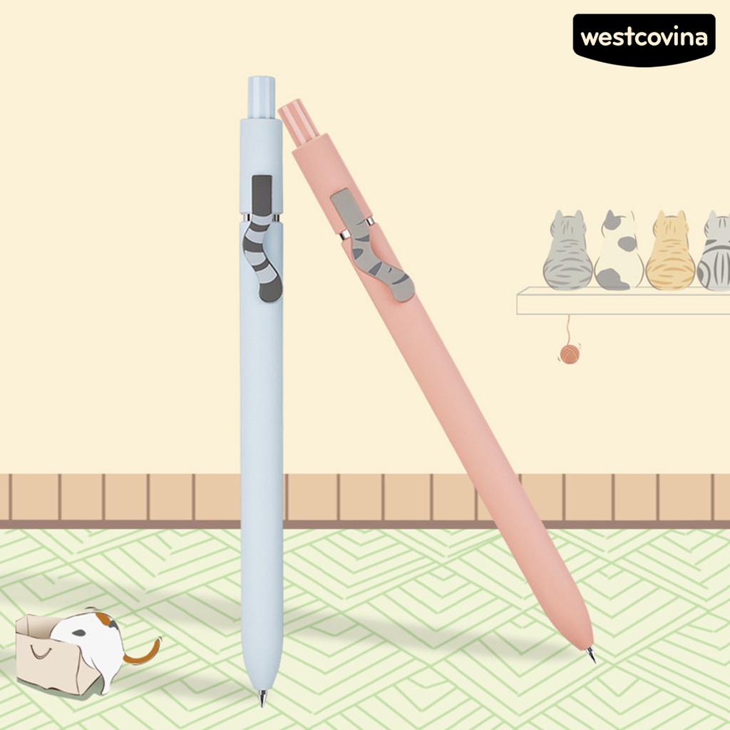 [WSTN]✎Set 4 Bút Mực Gel Ngòi 0.5mm Hình Mèo Hoạt Hình Dễ Thương