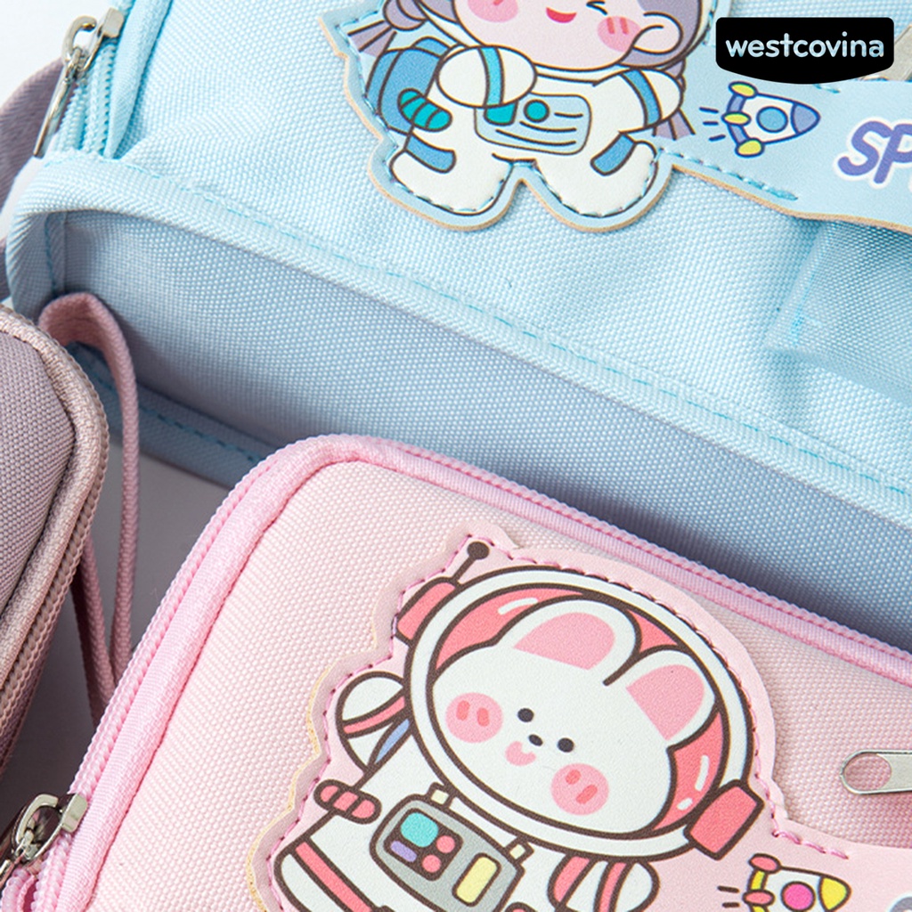 [WSTN]✎Túi Đựng Bút / Mỹ Phẩm Cỡ Lớn Có Khóa Kéo Họa Tiết Dễ Thương Đa Năng Tiện Dụng