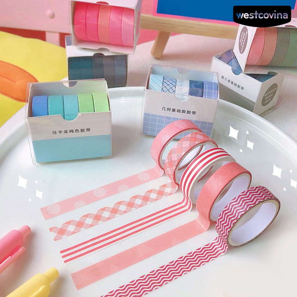 [WSTN] [WSTN]✎Set 5 Cuộn Băng Keo Dán Trang Trí Hình Bánh Macaron Xinh Xắn