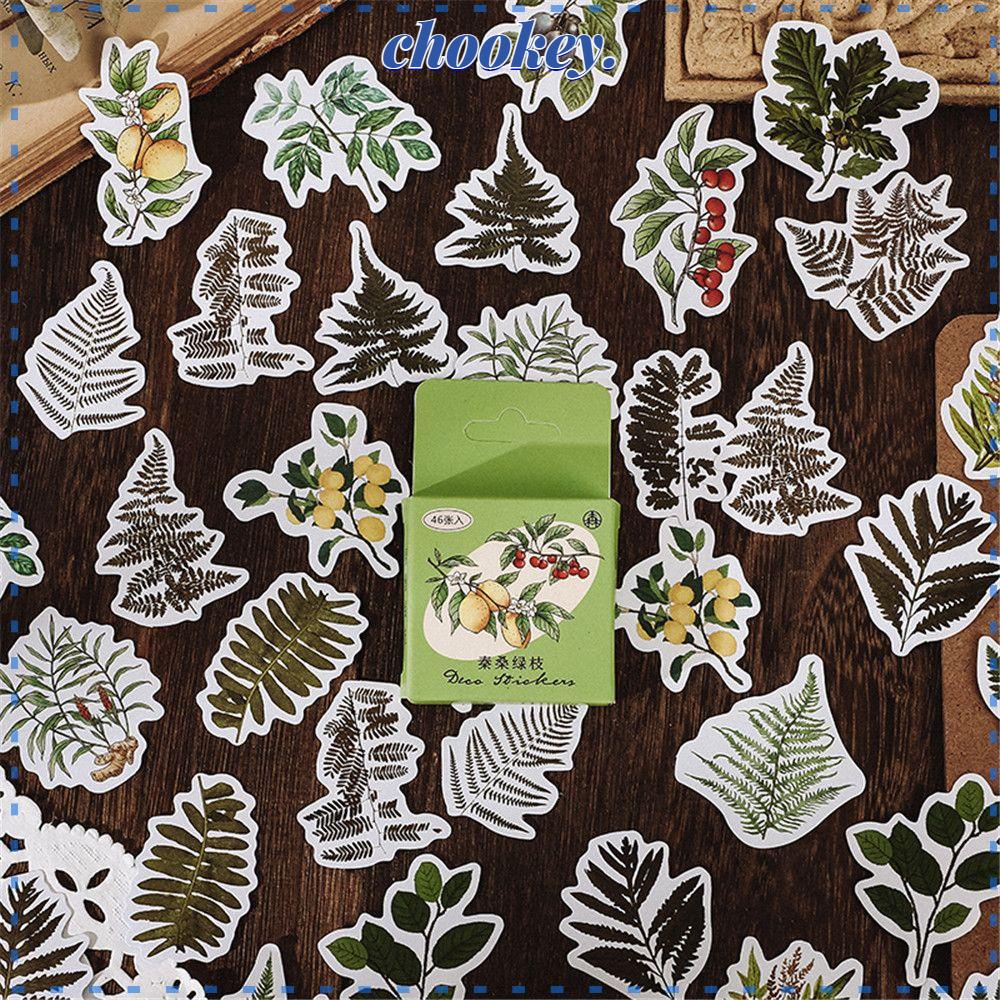CHOOKEY Bộ 46 Miếng Dán Trang Trí Nhật Ký Kiểu Vintage Sáng Tạo