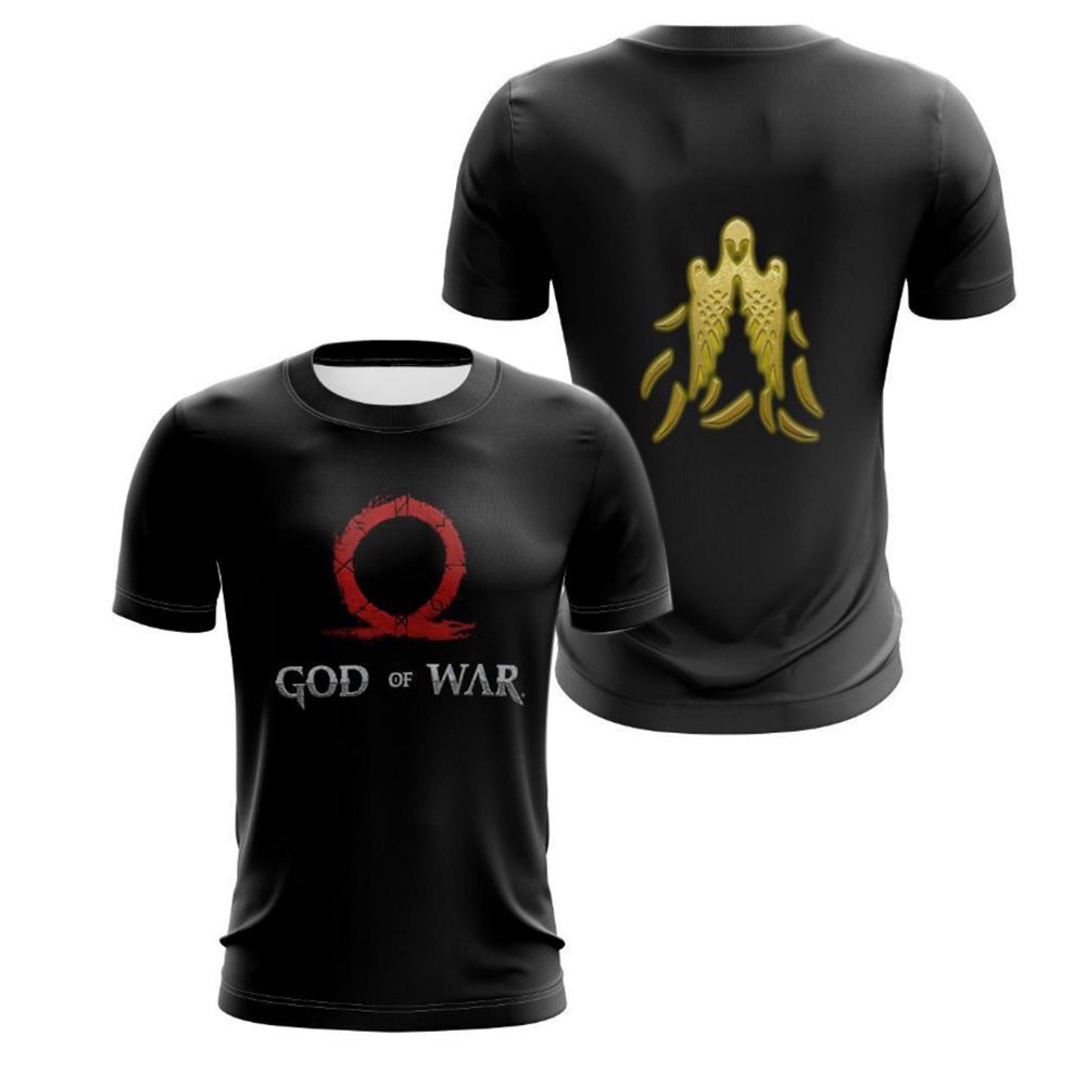 Áo Thun Tay Ngắn In Họa Tiết Kratos God of War 3D Phong Cách Harajuku Thời Trang Cho Nam Và Nữ