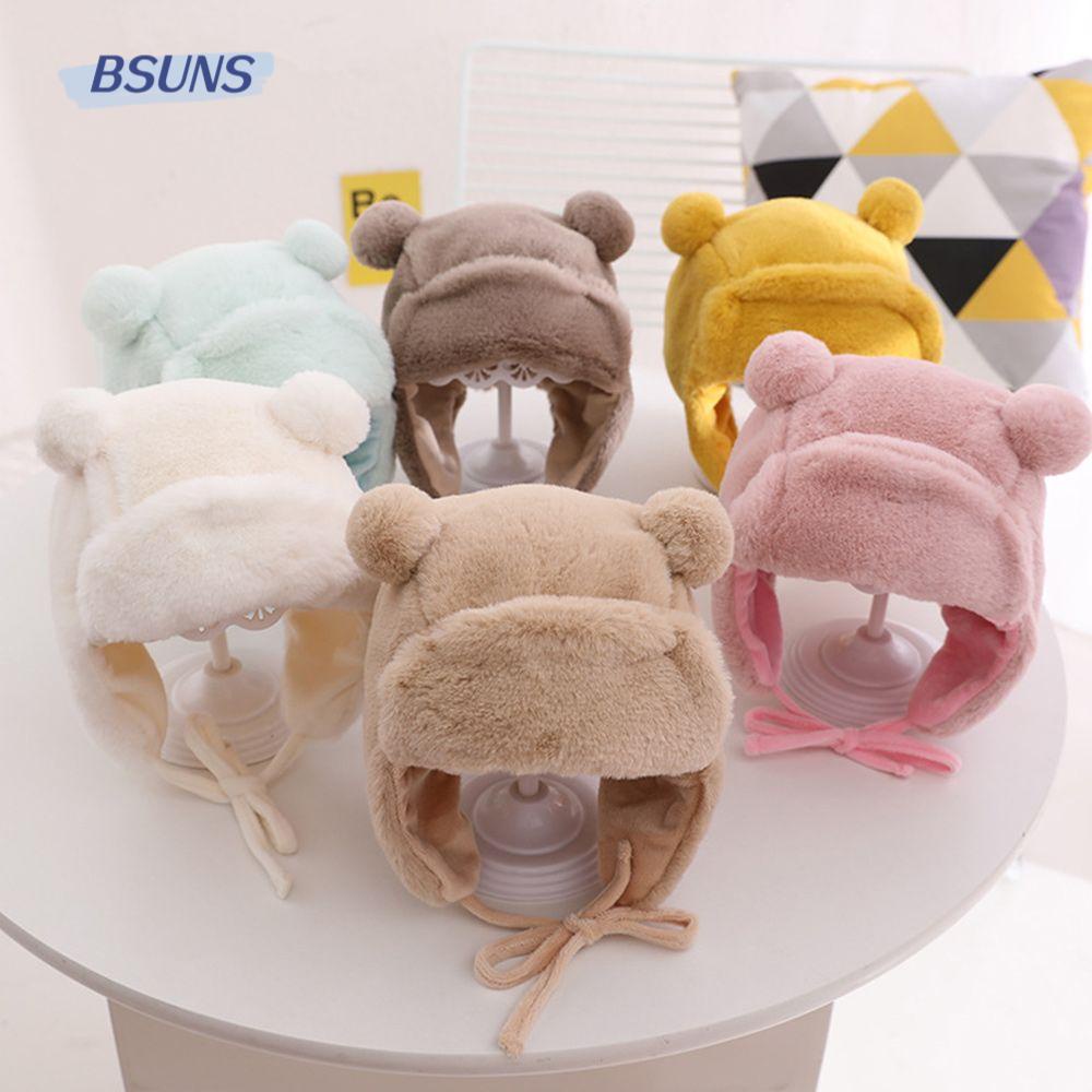 BSUNS Mũ Len Lông Cừu Ấm Áp Dễ Thương Thời Trang Thu Đông Cho Bé