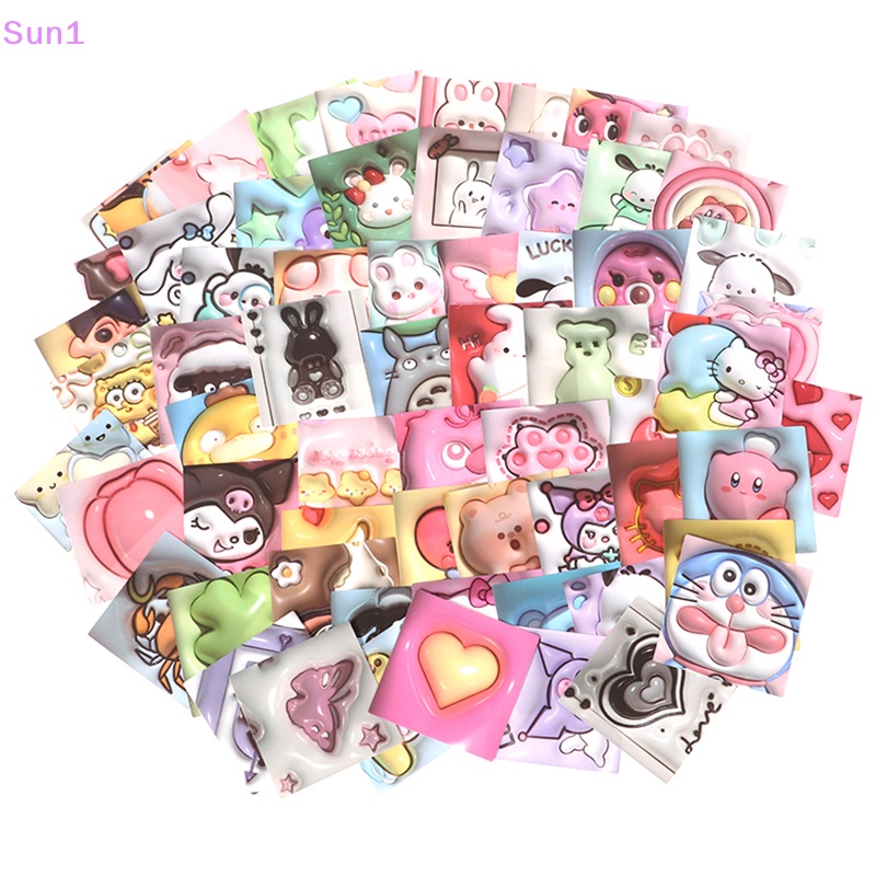Set 1 &gt; 100 Sticker 3D Hình Kuromi My Melody Dễ Thương Dán Trang Trí Laptop