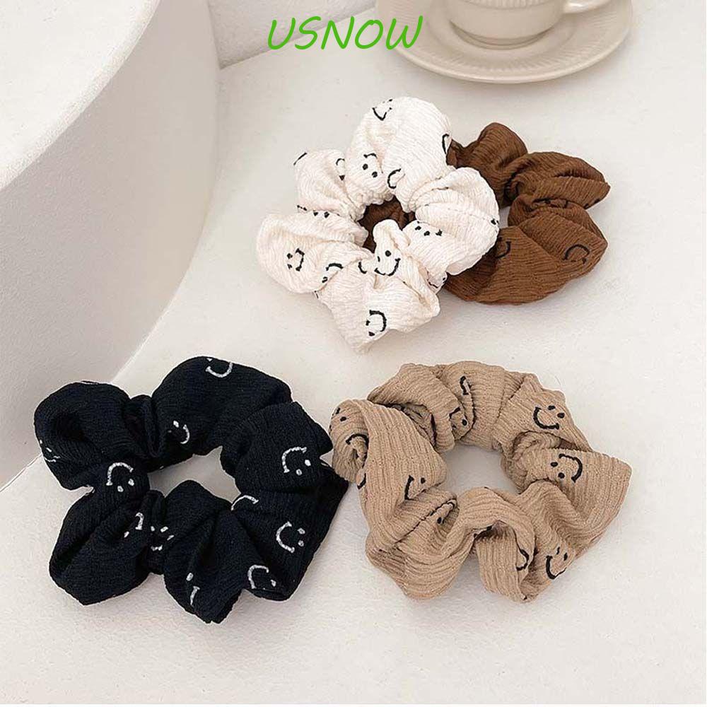 USNOW Dây Cột Tóc Co Giãn Hình Mặt Cười Thời Trang Hàn Quốc Cho Nữ