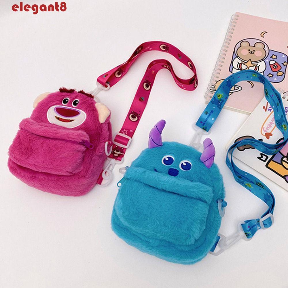 ELEGANT Túi Đeo Chéo Hình Gấu Dâu Tây Có Khóa Kéo Thời Trang Mùa Thu Cho Nữ