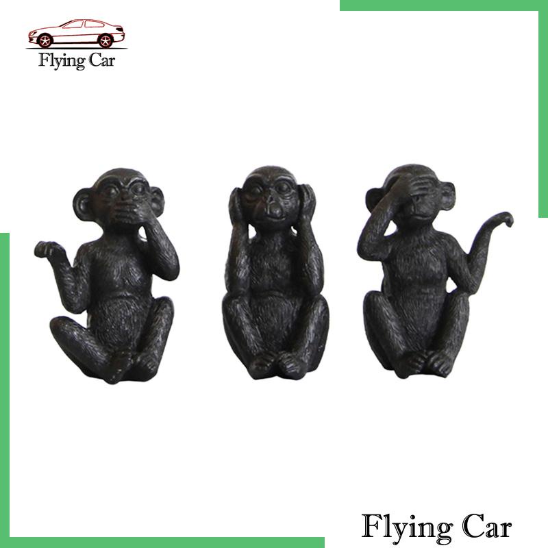 Set 3 Tượng Khỉ Sáng Tạo Trang Trí Lối Đi
