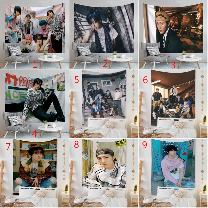Thảm Polyester Treo Tường Trang Trí Phòng Ngủ Ký Túc Xá In Hình NCT DREAM  Jisung Haechan