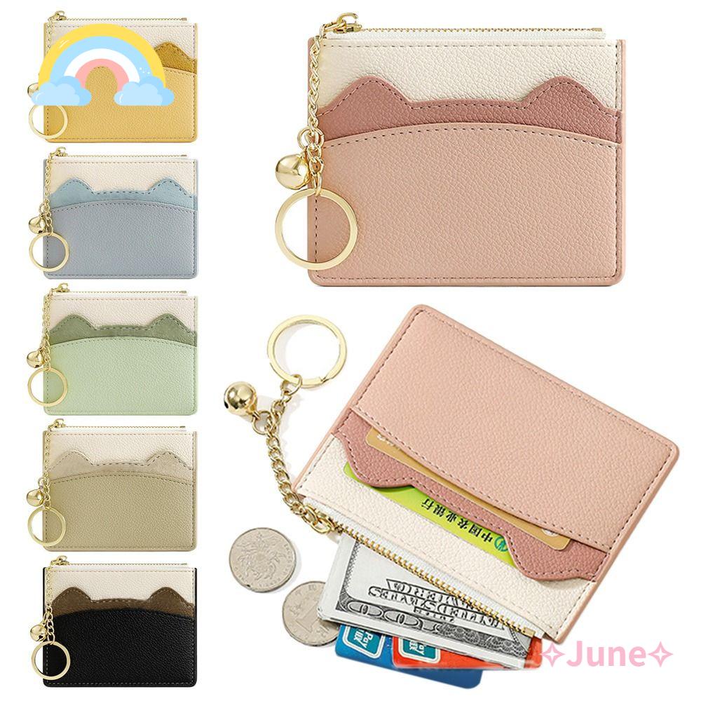 JUNE Ví Nhỏ Đựng Tiền Xu Có Móc Khóa Cho Nữ