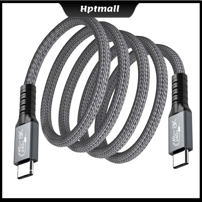 Dây Cáp Sạc Nhanh Hai Đầu Usb 4.0 Tương Thích Với Thunderbolt 4 Type C 8k 40gbps Pd 240w