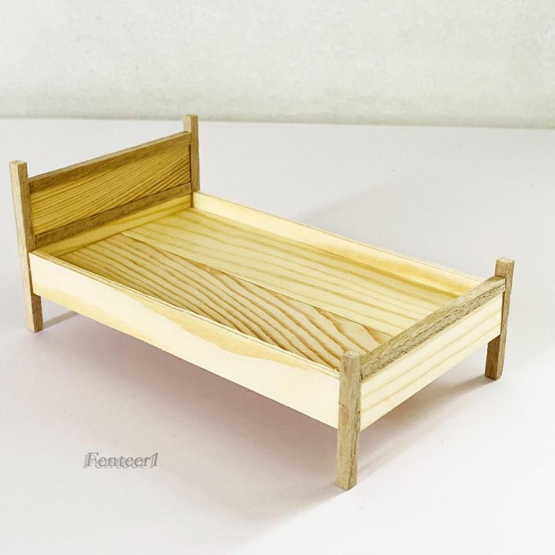 Mô Hình Giường Ngủ Mini Tỉ Lệ 1 / 12 Trang Trí Nhà Búp Bê