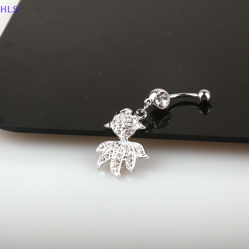 Khuyên Rốn Hình Cá Vàng Đen Bằng Thép Không Gỉ Thời Trang Cho Nữ