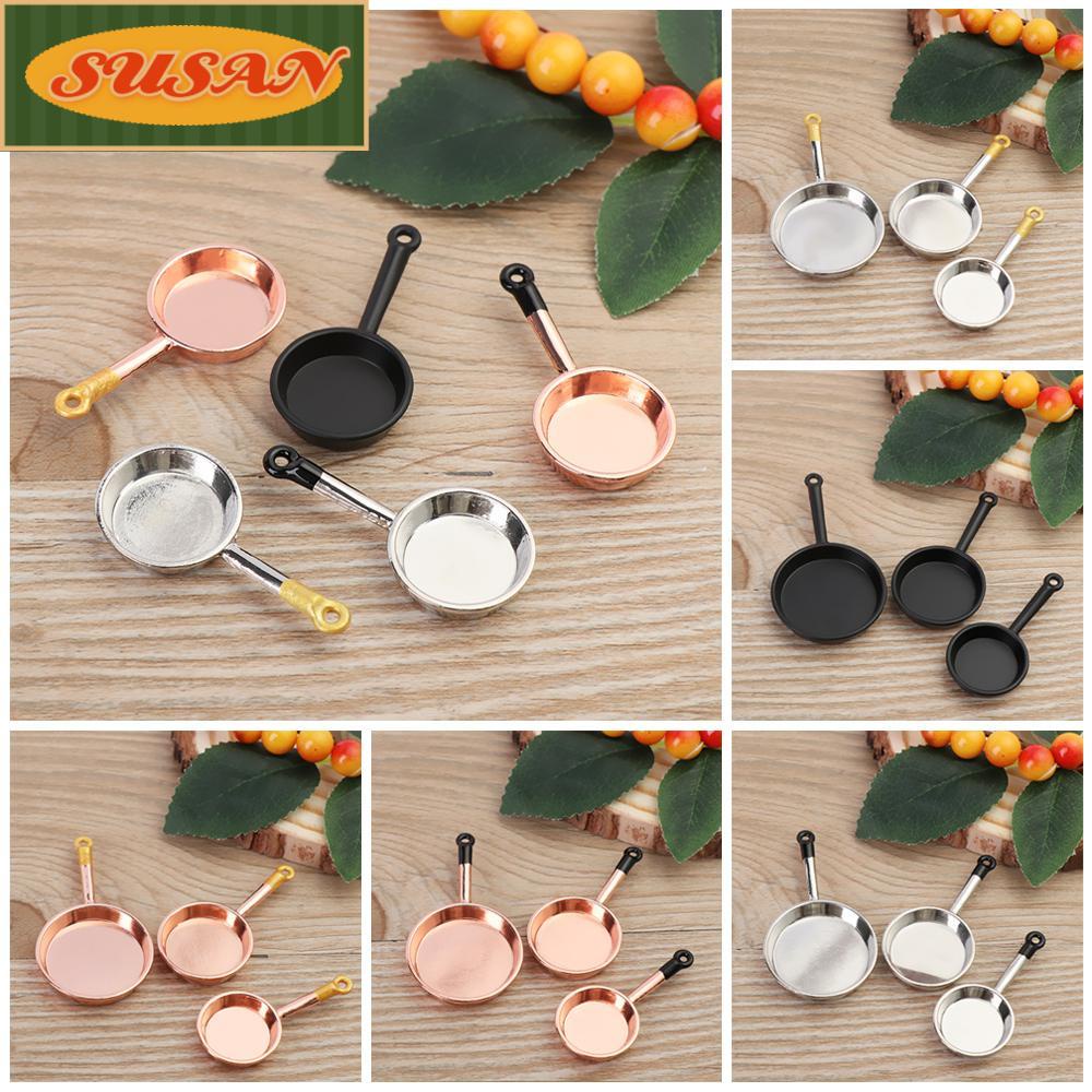 SUSANS Set 3 Mô Hình Nồi Chảo Mini Dùng Để Trang Trí Nhà Búp Bê