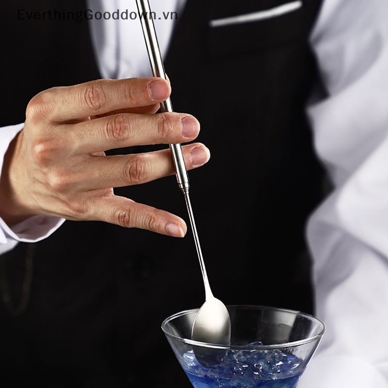 Everthinggooddown Muỗng Khuấy Cán Dài Bằng Thép Không Gỉ Có Thể Kéo Dài Cho Quán Bar vn