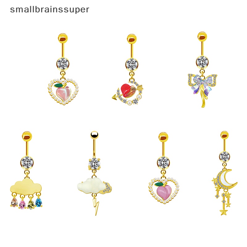 Khuyên Rốn Thép Không Gỉ Trang Trí Hình Nơ / Ngôi Sao / Mặt Trăng Thời Trang Sáng Tạo SBS