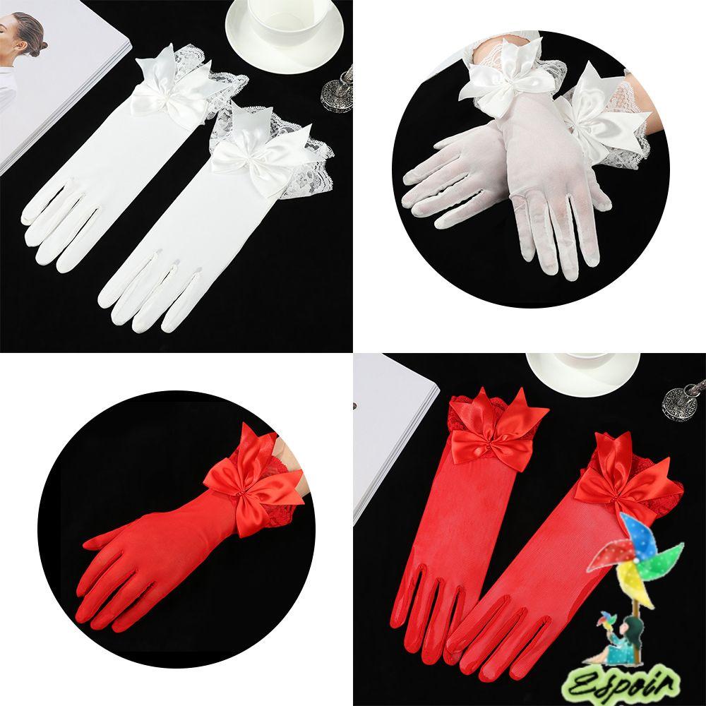 ESPO Găng Tay Lái Xe Chống Nắng Màu Trắng Phối Ren Thời Trang