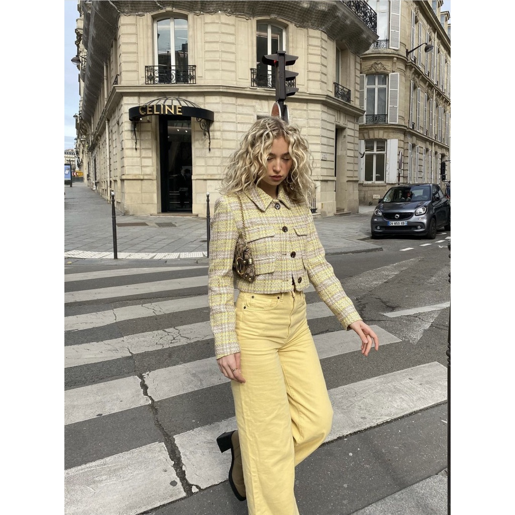 Zhaolin & ZHAOLIN 'S; s "Hoa Nhài Nhài Jasmine Margarita" Áo Khoác Dáng Ngắn Phong Cách Nước Ngoài Độc Đáo Và Độc Đáo